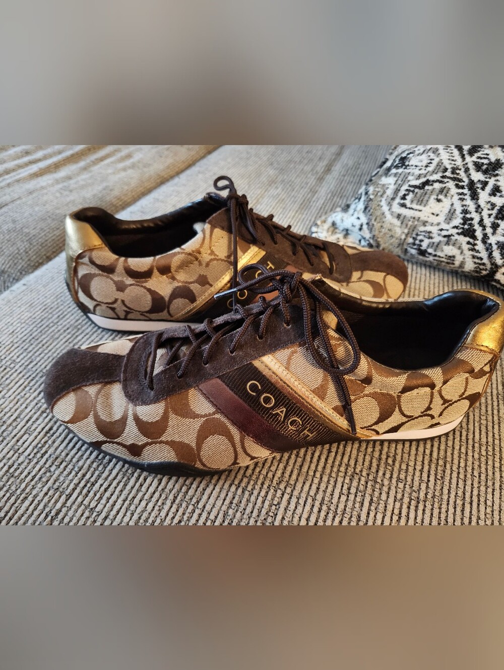 Coach Women’s Brown Signature Logo Runner Sneakers